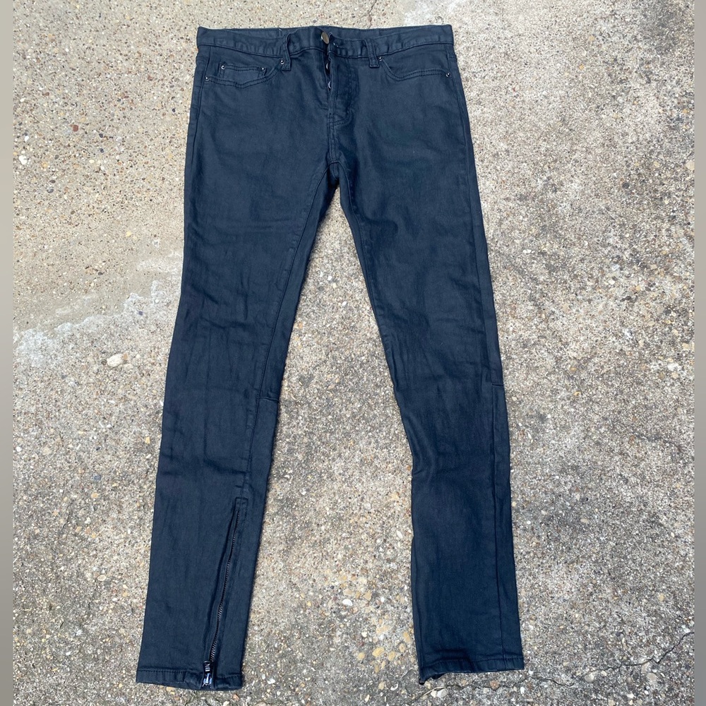 waxed denim skinny jeans, MNML